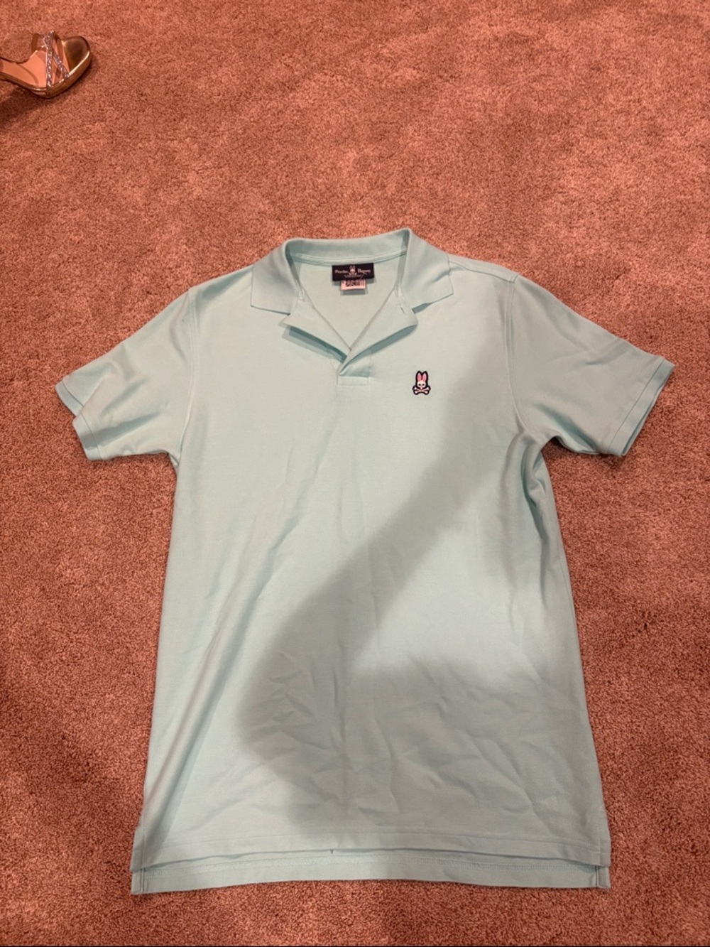 Psycho Bunny Light Aqua Polo with Embroidered Bunny